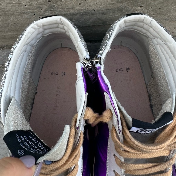 Lower 💲 TODAY ONLY Golden Goose Slides w/silver glitter - Picture 14 of 16